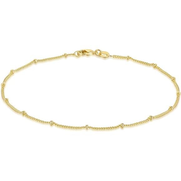 14K Gold Waterproof Anklets for Women Charm Ankle Bracelets Jewelry,All Products : American Fashion Style Bags On Sale